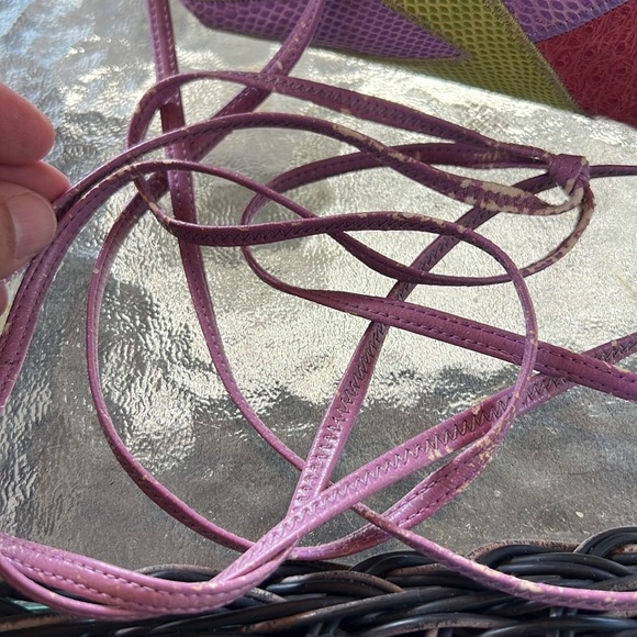 ✨ Vintage Sharif Multicolor Patchwork Leather Crossbody Bag Tassel Festival Boho - Picture 5 of 12